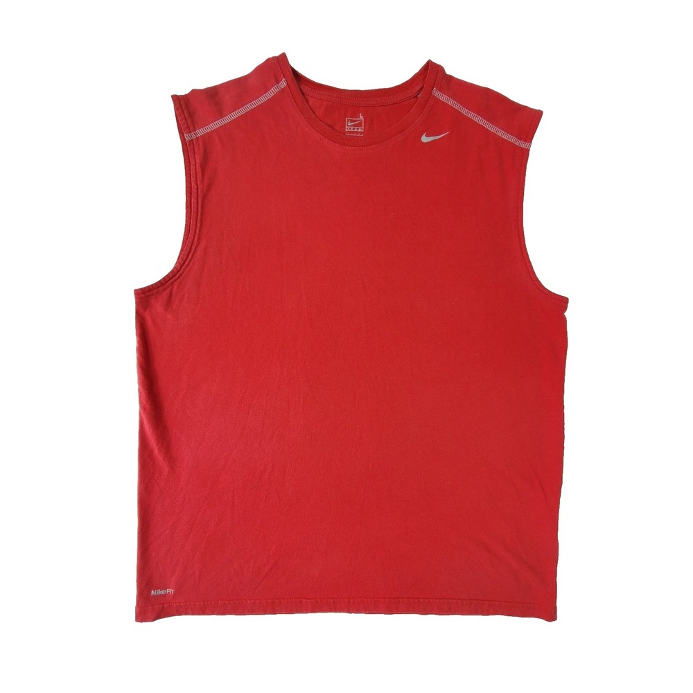 Nike Sleeveless Muscle Tank Top Men's Large Red Nike Fit